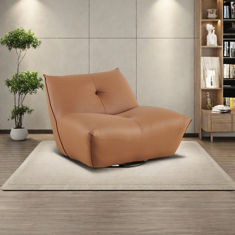 Comfortable rotating home lounge chair, Brown