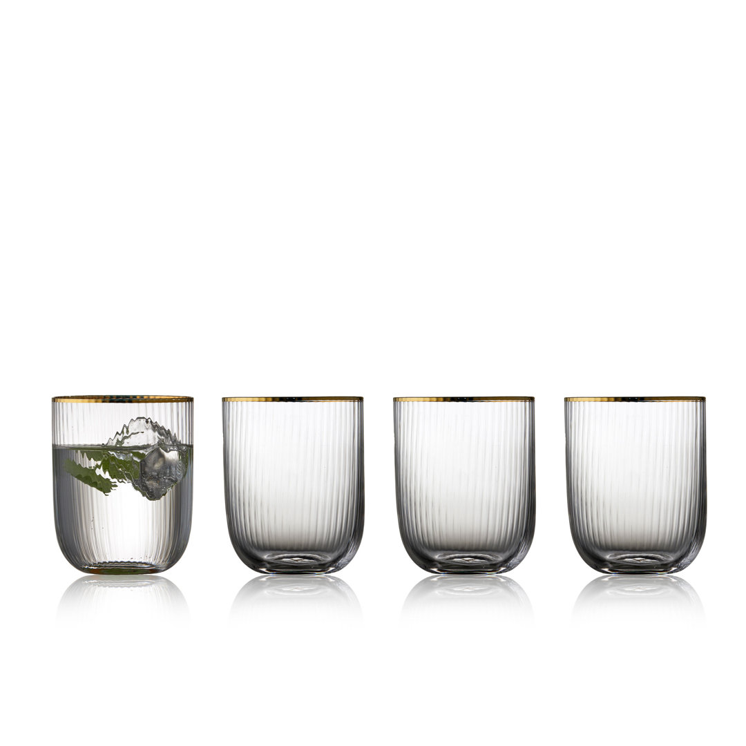 Fairmont Park Tumbler Palermo Gold 4er Set, Glas mit Goldkante, Klar, 350 ml, 12050