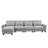 Anacelis 129.9" Square Arm Sofa Chaise,Modern Large L-Shape Feather Filled Sectional Sofa, Convertible Sofa Couch,sofa,couch-695406319