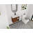 24'' Wall-Mounted Bathroom Vanity with White Ceramic Sink & Soft-Close Door, KD-Packing