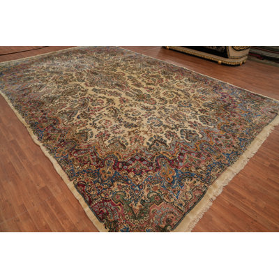 Tapis traditionnel antique à teinture végétale 12 x 19