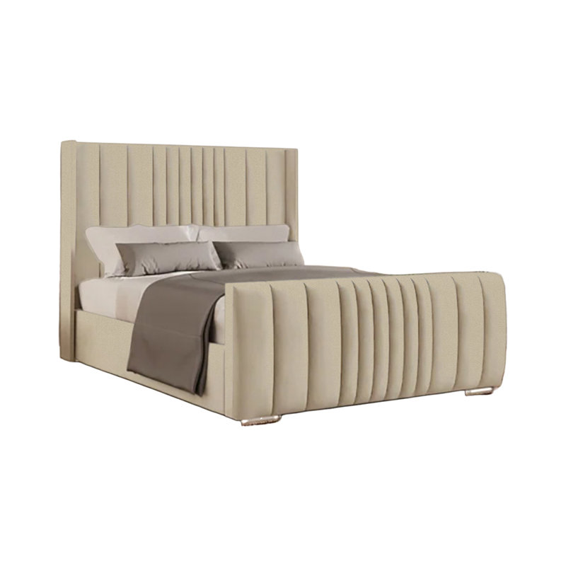 Schwamm Upholstered Bed Frame, Coffee, Kingsize (5')