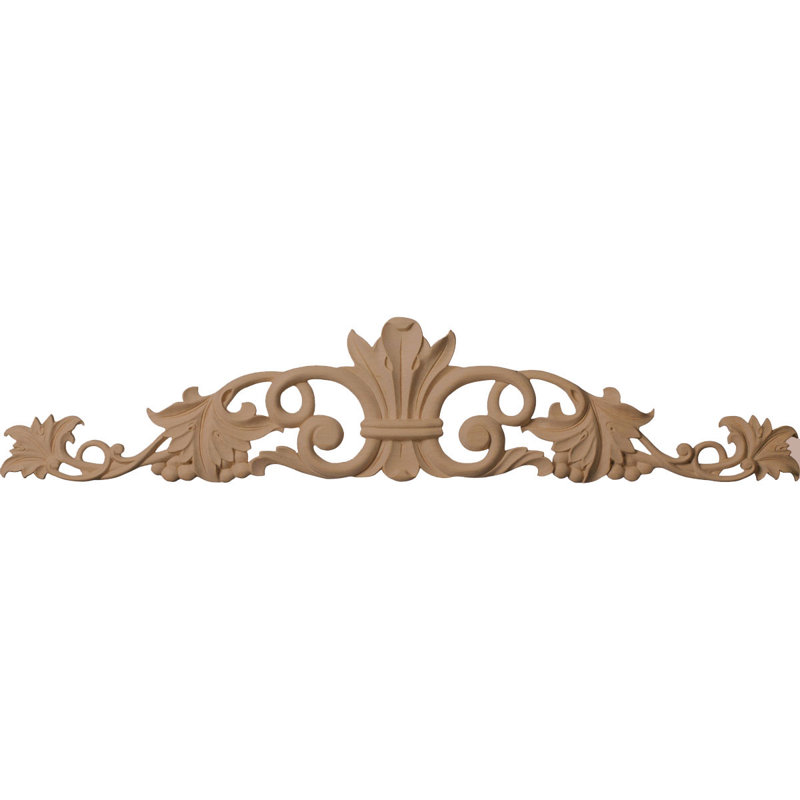 Marseille Center with Scrolls, Alder, 5 1/8"H x 24 1/2"W x 3/4"D