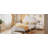 Twin Size Upholstered Cloud-Shape Bed ,Velvet Platform Bed With Headboard,No Box-Spring Needed