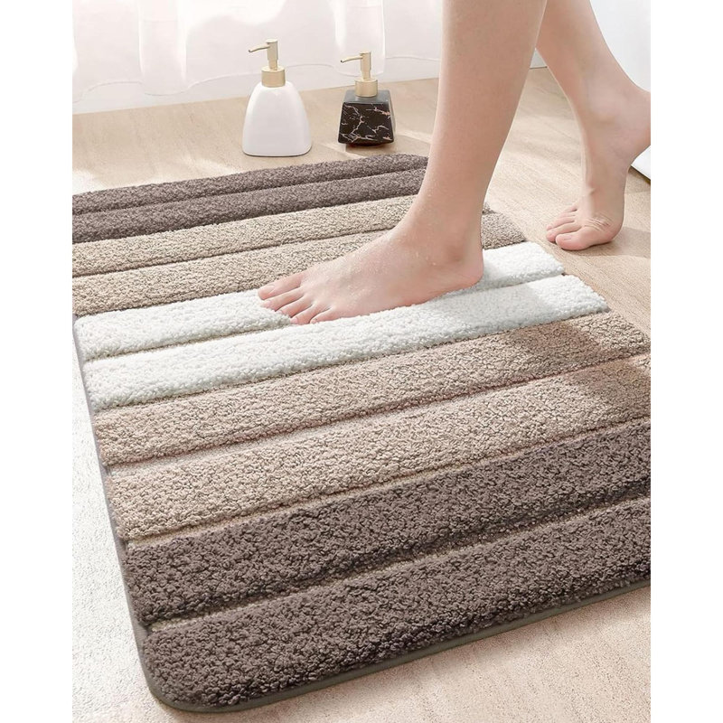 Tapis pour salle de bain Konnie, L 16 po x L 24 po, Brun clair
