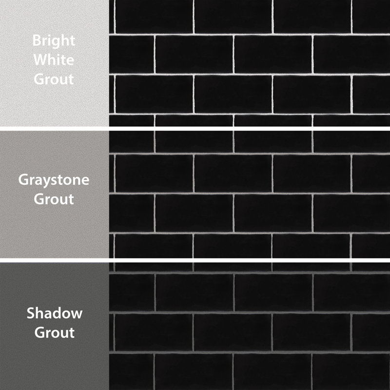 Castillo 3" X 6" Ceramic Subway Wall Tile, Black