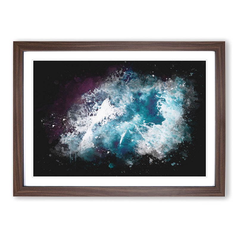 Ocean Waves in Wollongong Australia - Picture Frame Painting, 65cm H x 90cm W x 2cm D, Walnut Framed