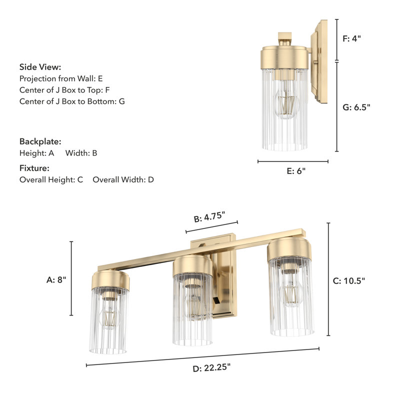 Gatz - Light Dimmable Vanity Light, Alturas Gold, 3
