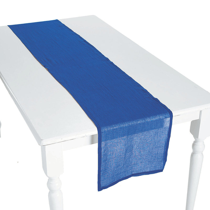 Blush Gauze Table Runners - None - Textile Accents - 3 Pieces, Navy Blue