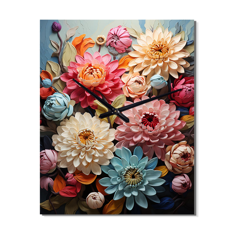 Eily - Horloge murale moderne Zinnias, Petit