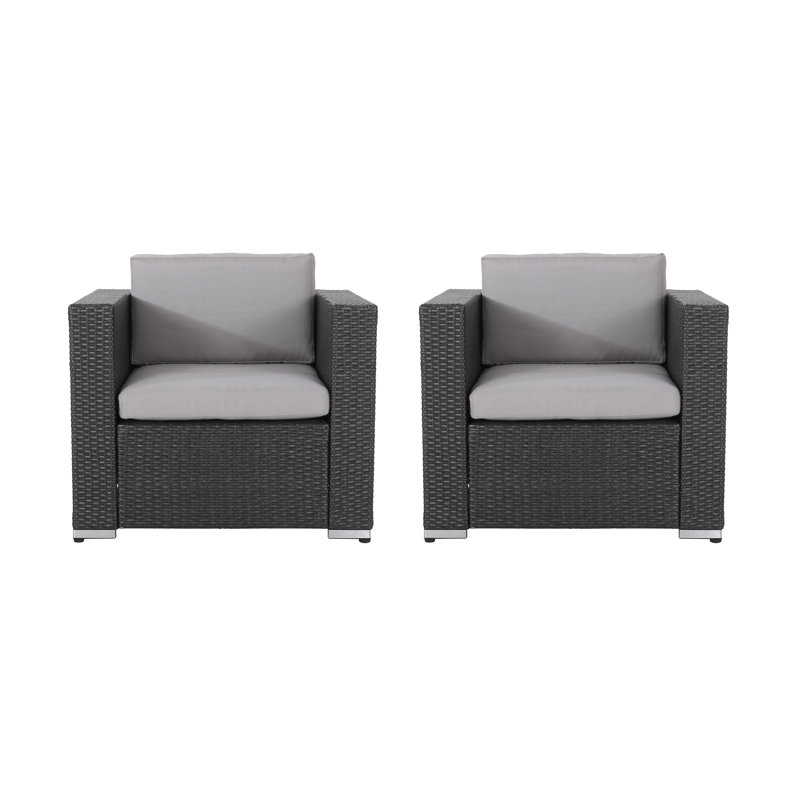 Chaise de patio avec coussins, Structure grise / coussin gris clair