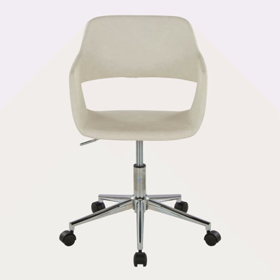 Chaise de travail contemporaine en métal et similicuir