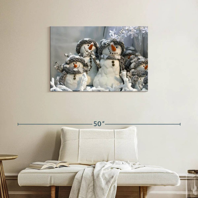 Famille de bonshommes de neige, H 24 po x l 36 po
