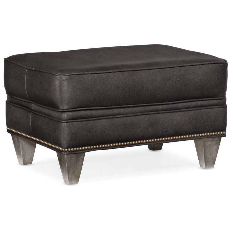 Reddish Ottoman, Natural, Stone, Aline Light Gray Stonewash Genuine Leather