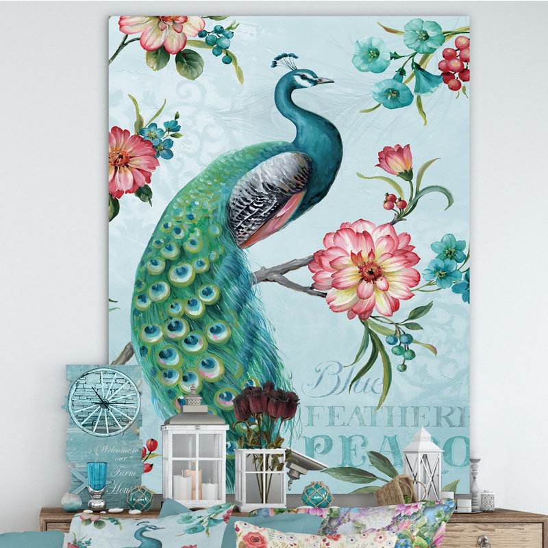 Paon - reproduction d'art sur toile tendue, H 32 po x l 24 po x P 1 po