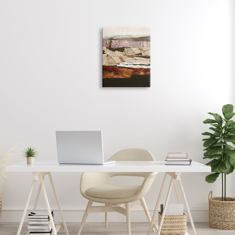 Motif abstrait de paysage géodésique de roches abstraites par Design Fabrikken - Peinture, H 20 po x l 16 po x P 1,5 po