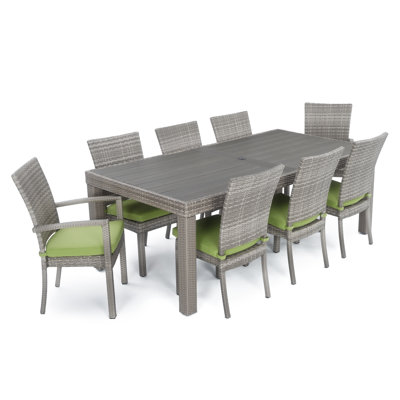 Cannes 9 Piece Dining Set with Cushions
