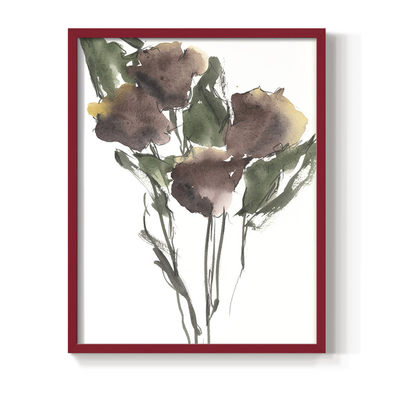 «Growing Wild I», reproduction encadrée - bois massif, H 11 po x l 9 po, Rouge