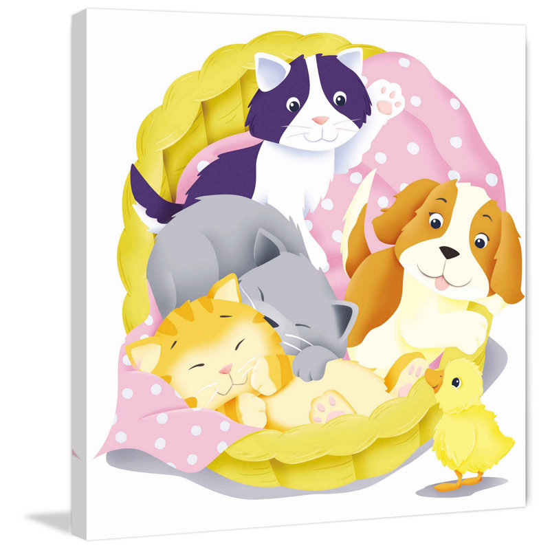 Baby Animals - Wrapped Canvas Print, 122cm H x 122cm W