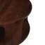 Table basse Bard, plateau rond de 38 po avec tablette, structure sculpturale en bois de manguier brun noyer