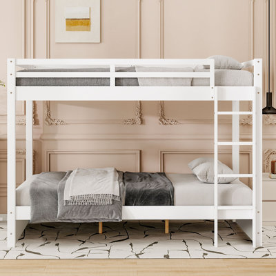 Queen Solid Wood Standard Bunk Bed with Ladder