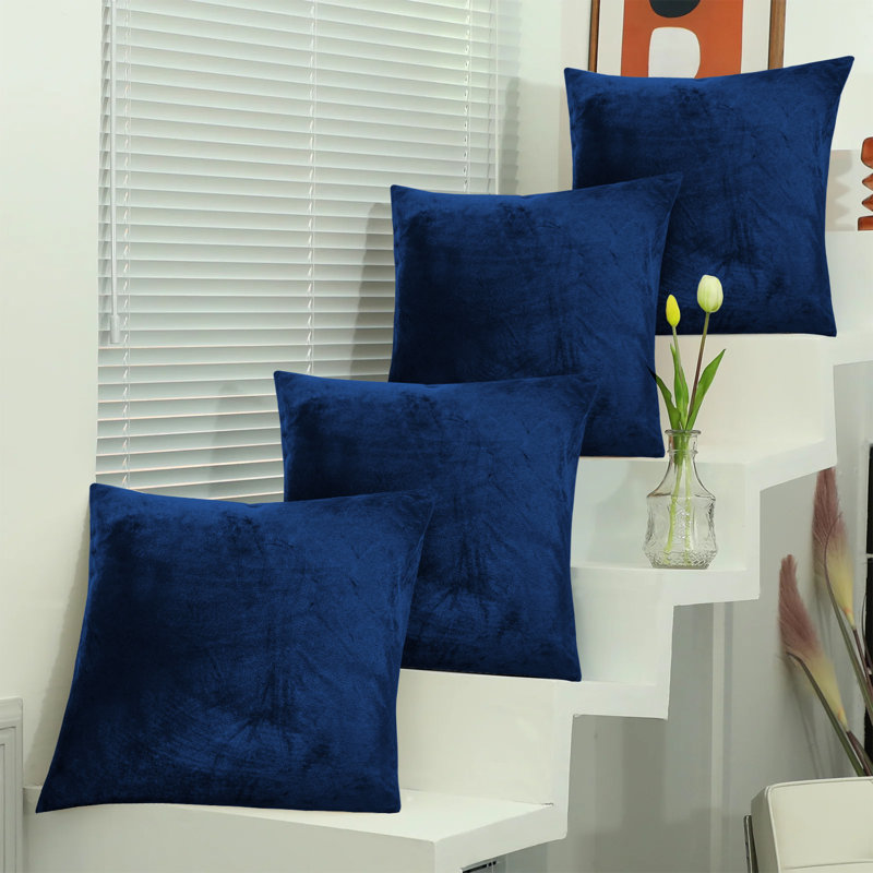 Square Cushion Cover, Navy Blue