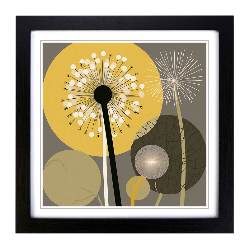 Dandelion Bauhaus No.1 - Framed Print, Black