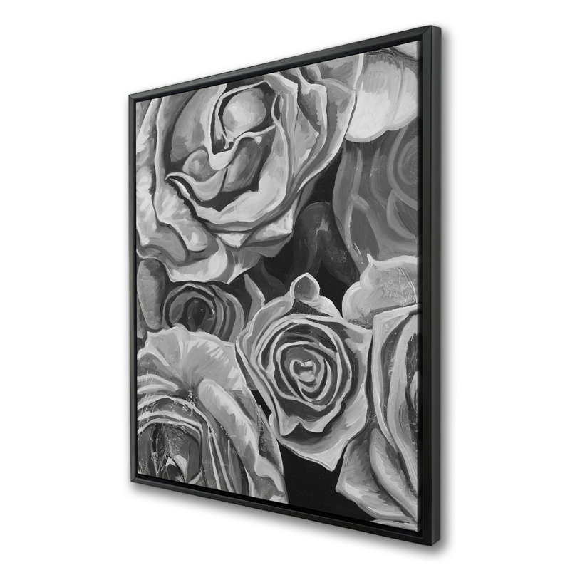 Grayscale Roses - Romantic Floral Canvas for Home Decor