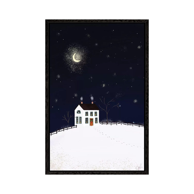 Folk Art Fusion II by Joy Laforme - Painting on Canvas, 101.6cm H x 66.04cm W x 3.81cm D, Black Framed