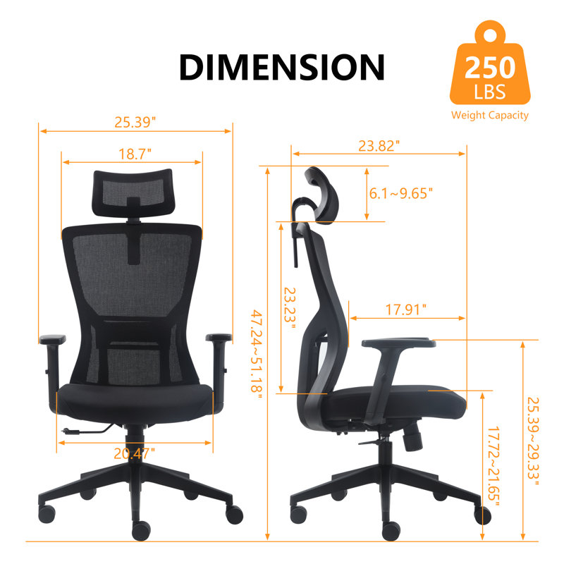 Fauteuil de bureau ergonomique Inbox Zero
