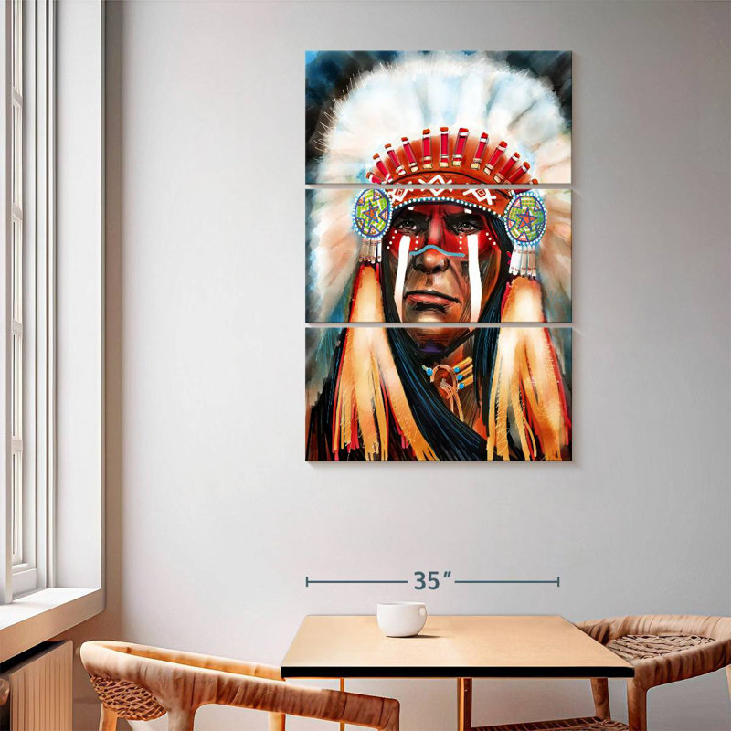 Lelar Native Indian Chief, 65" H x 42" W