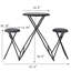 Table d'appoint avec deux sièges 57,5 x 23,6 x 39,8 po noirs