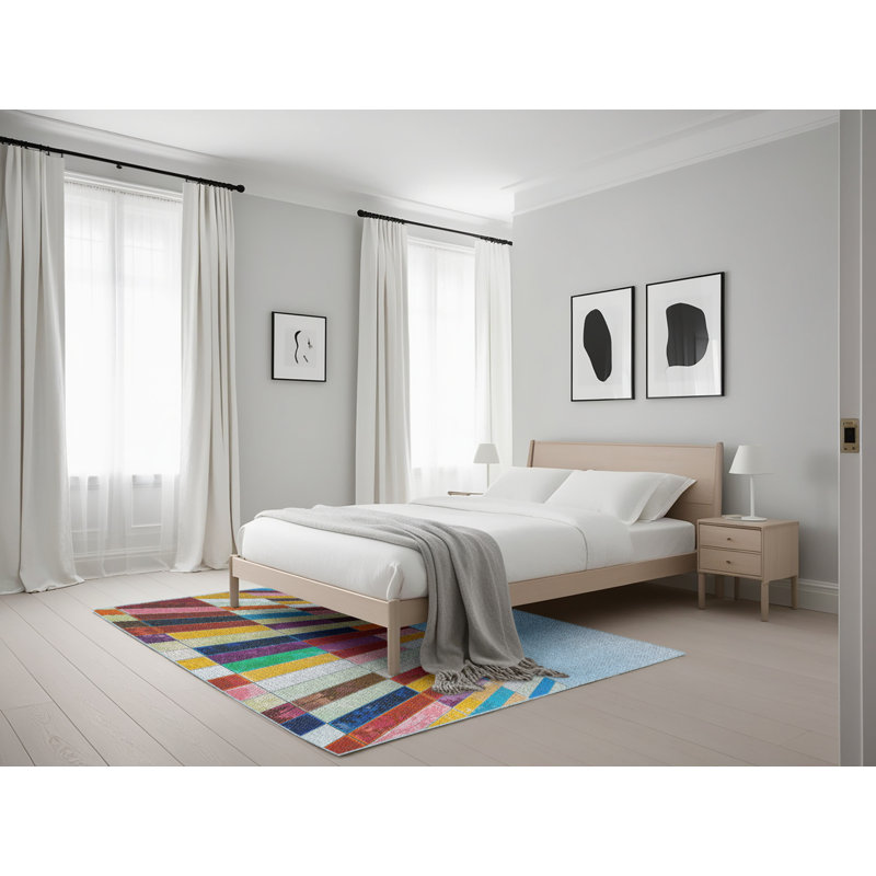 Geometric Indoor Rug, Rectangle 5' x 7'