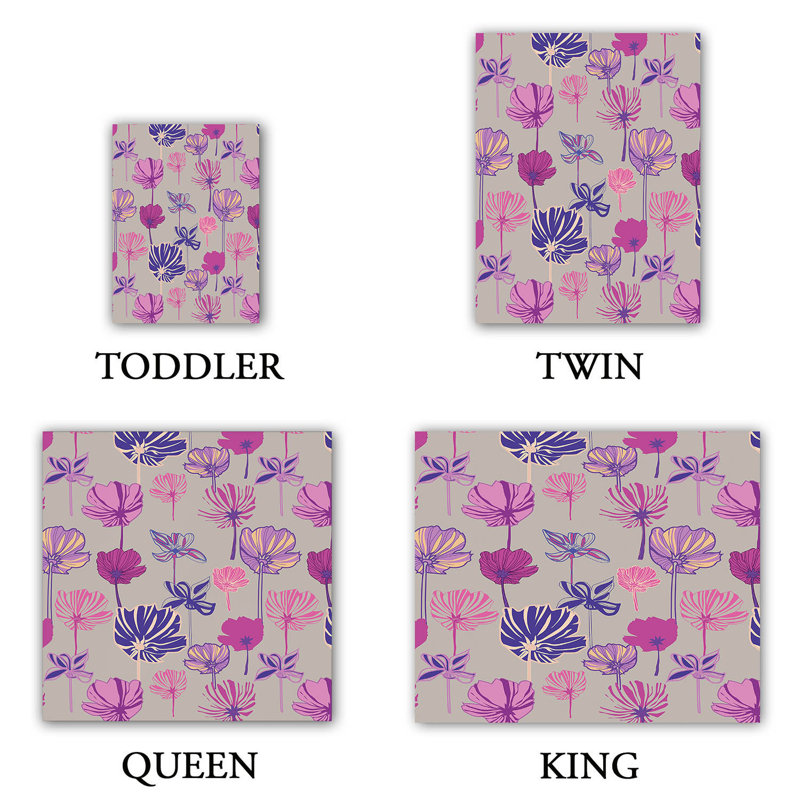 Ensemble de housse de couette en microfibre DiaNoche par Yasmin Dadabhoy - Linear Flowers 1A