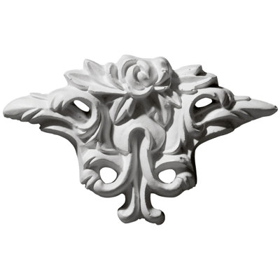 Floral 3'' H x 5'' W x 0.5'' D Urethane Onlay