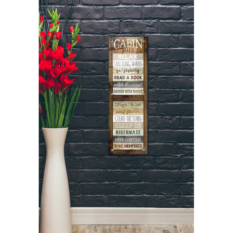 Cabin Rules par Marla Rae - reproduction non encadrée, L 12 po x H 36 po