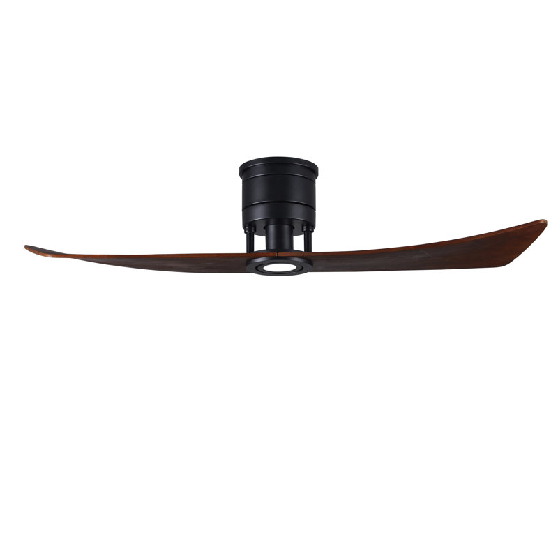 Lindsay 52'' Ceiling Fan with LED Lights, Matte Black, Walnut