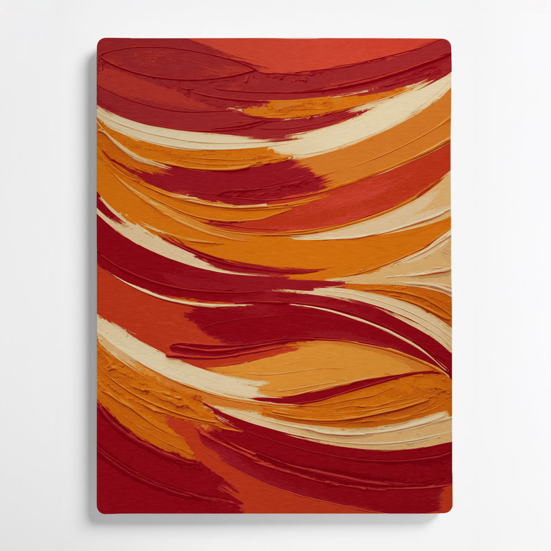 Paysage abstrait, art mural en métal rouge 10, H 12 po x l 18 po