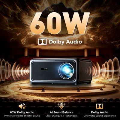 GOODEE 4K Smart Outdoor Projector, WiFi 6 & Bluetooth, ToF Auto Focus, Dolby Audio, HDR for Home Theater, Gaming & Business Use