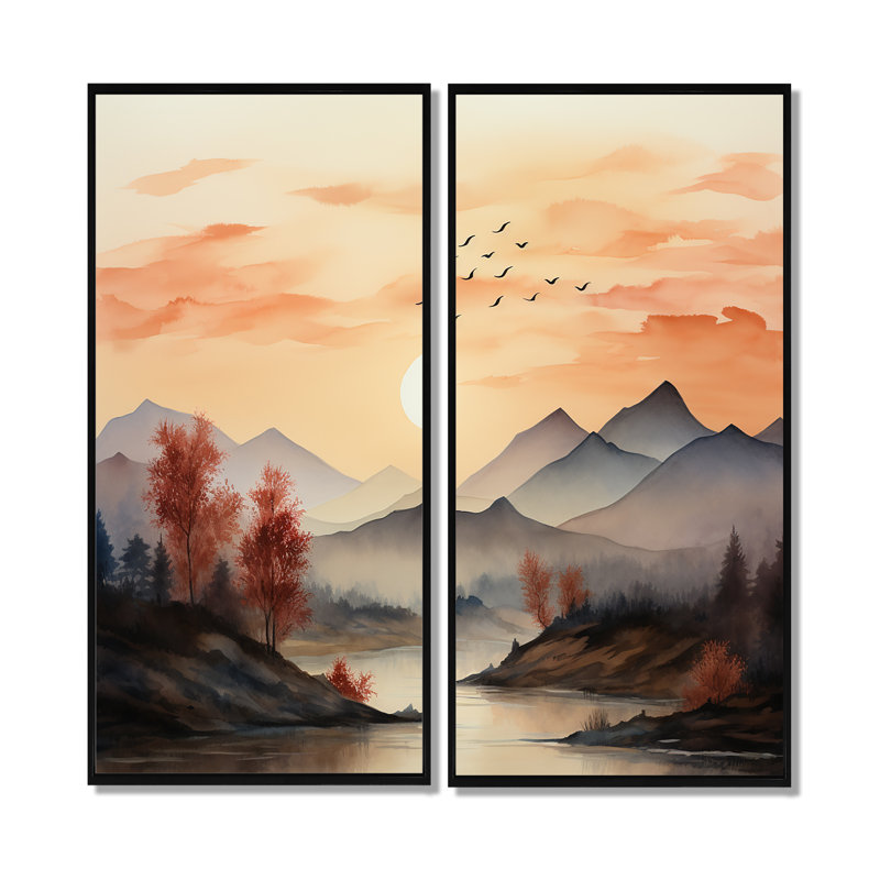 «Afrique Serengeti Sunset II», reproduction d'art sur toile surdimensionnée en Afrique, 20" H x 24" W, Floater Frame, Black