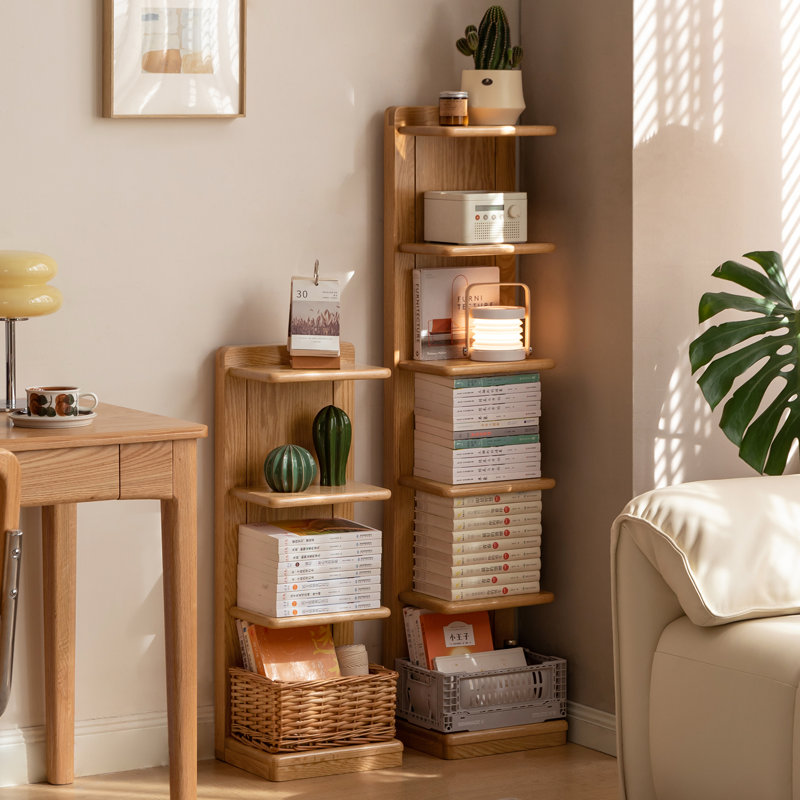 Bibliothèque invisible à 4 niveaux, (4 tablettes) H 33 po x l 12 po x P 10 po, Chêne