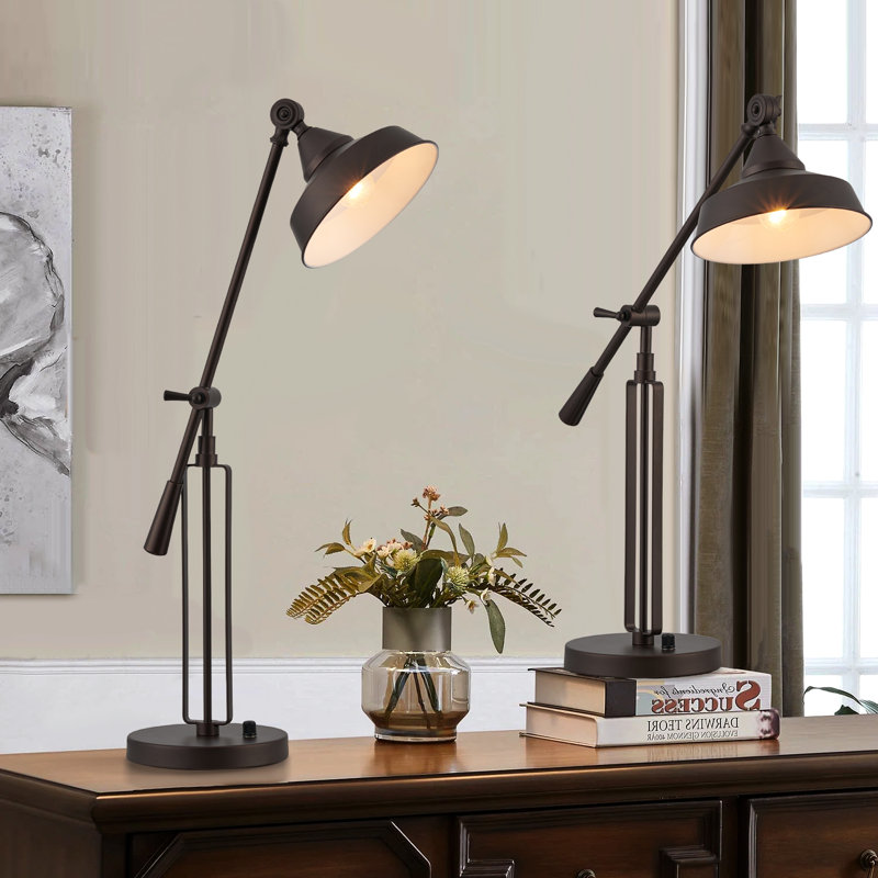 28" Dimmable Dark Brown Desk Lamp