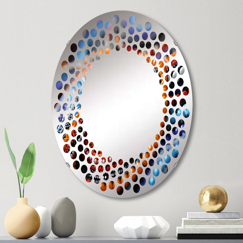 Miroir mural à pois ovales Samburu II - Tribu africain, L 20 po x H 30 po