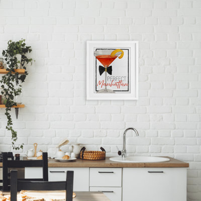 Perfect Manhattan Cocktail Framed Print Under Glass, design by Lorenzo Collective