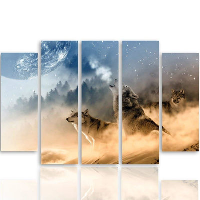 Foggy Forest - 5 Piece No Frame Print on Canvas