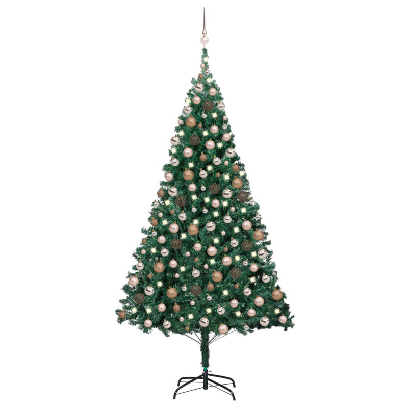 Artificial Christmas Tree with LEDs&Ball Set, 6.89ft H