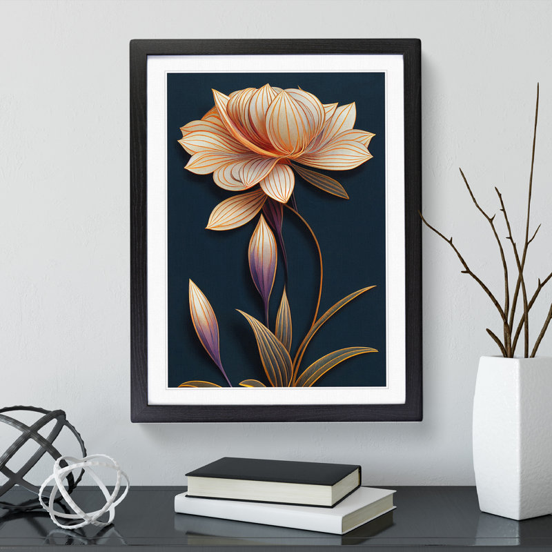 Flower No.6 - Single Picture Frame Print, Black Framed, 64cm H x 46cm W x 2cm D