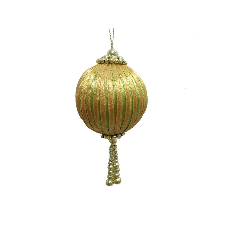 6.5cm Ball Ornament, Olive Green/Gold