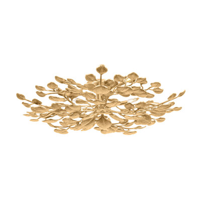 Menorca Semi Flush in Vintage Gold Leaf