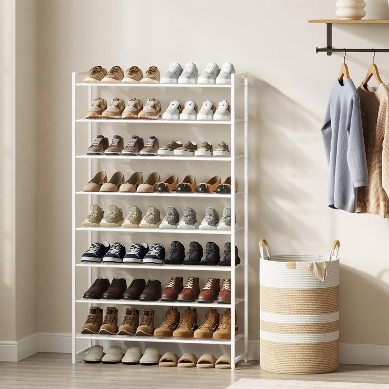Range-chaussures à 8 niveaux, range-chaussures en métal, support à chaussures pouvant contenir 40 paires, tablette de rangement pour chaussures pour placard, vestibule